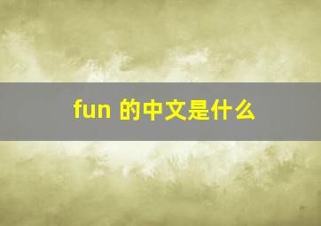 fun 的中文是什么